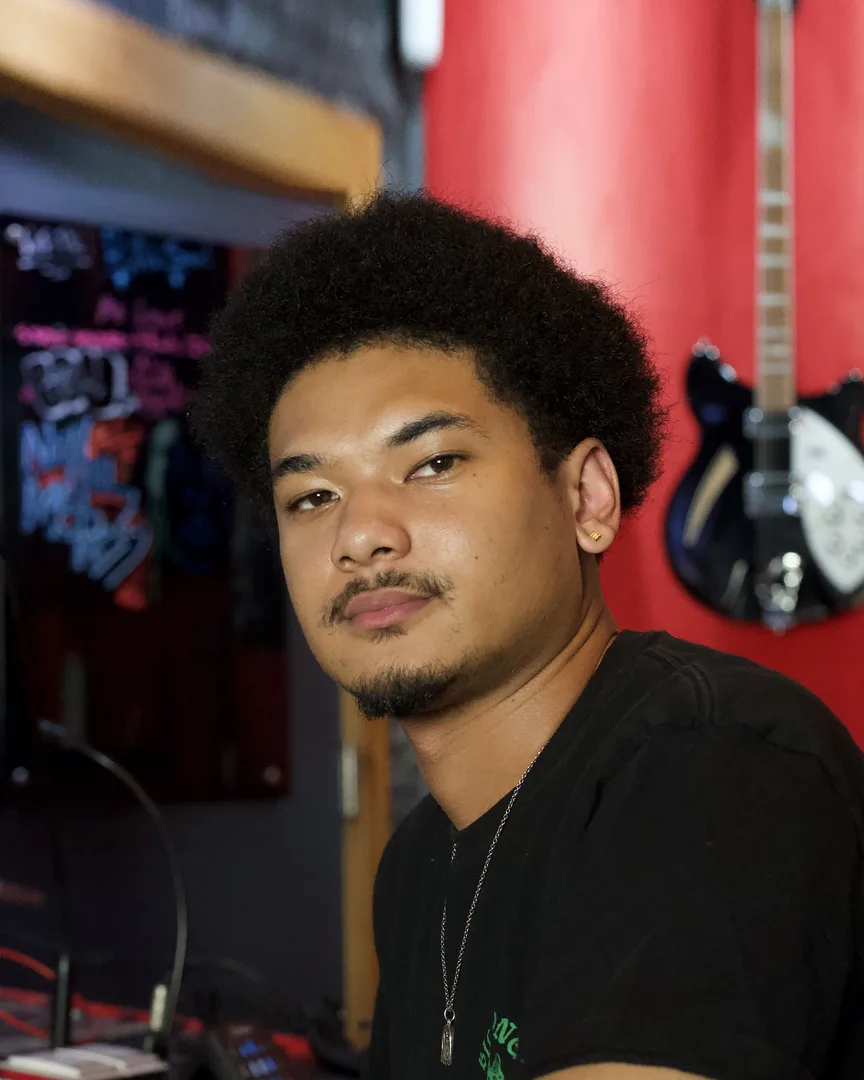 Kai McGilvery at the console in Sonic Studio