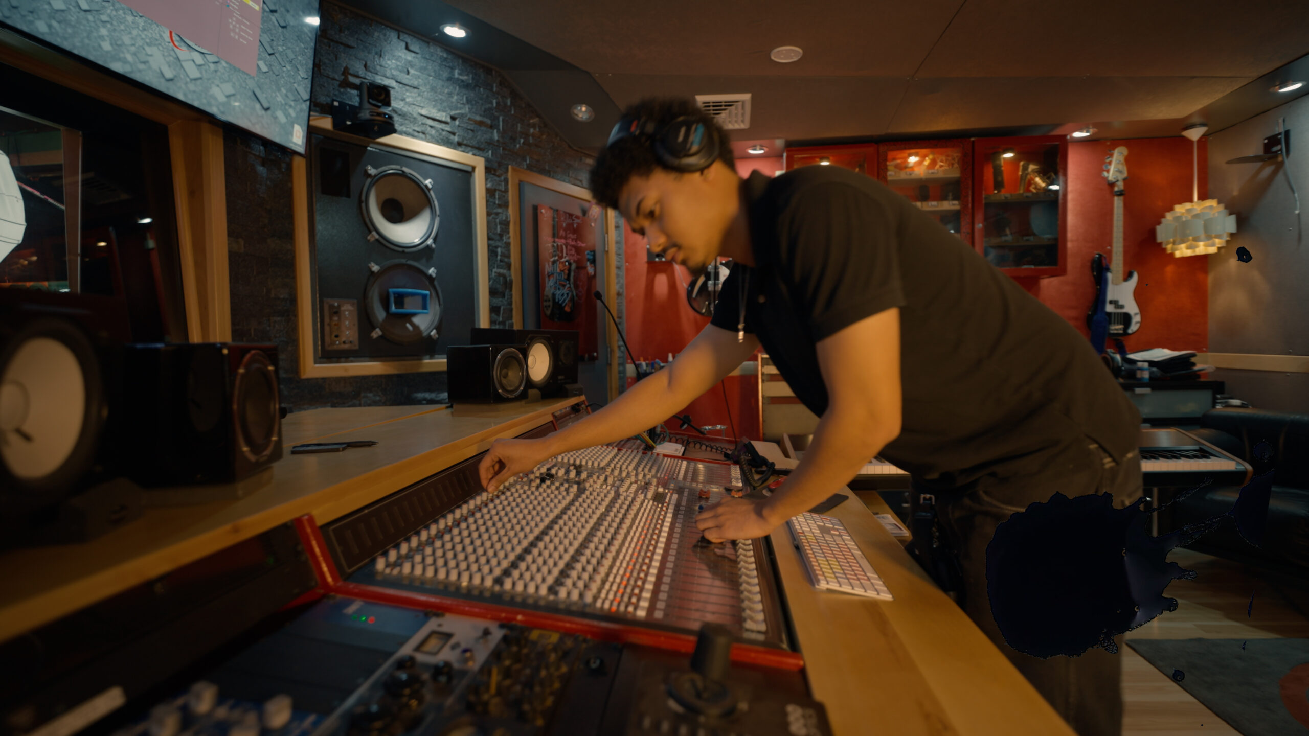 Kai McGilvery at the console in Sonic Studio